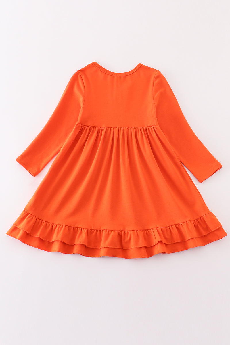 Orange Ruffle Girl Dress