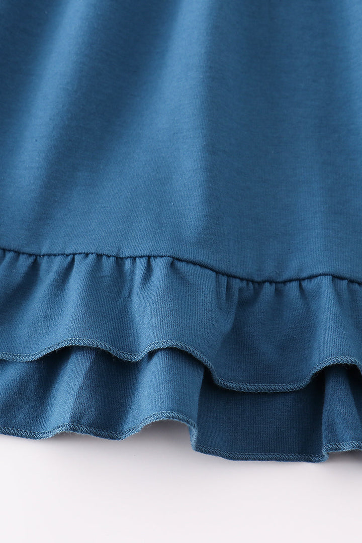 Blue Ruffle Girl Dress