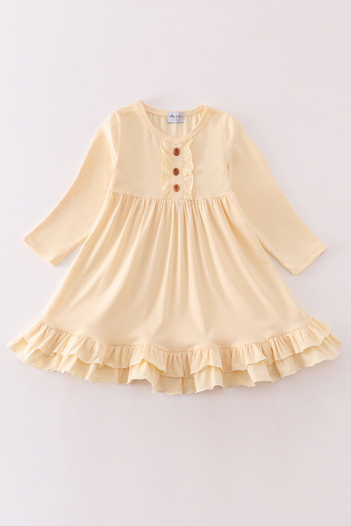 Cream Ruffle Girl Dress