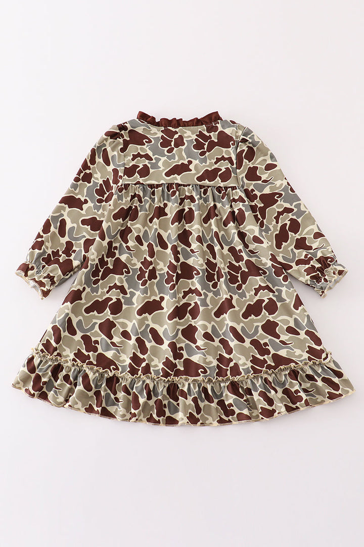 Camouflage Antler Embroidery Girl Gown