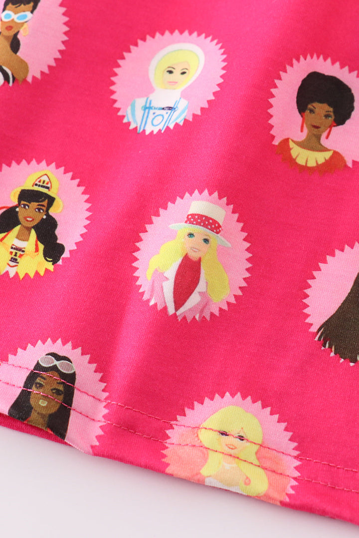 Pink Barbie Print Dress