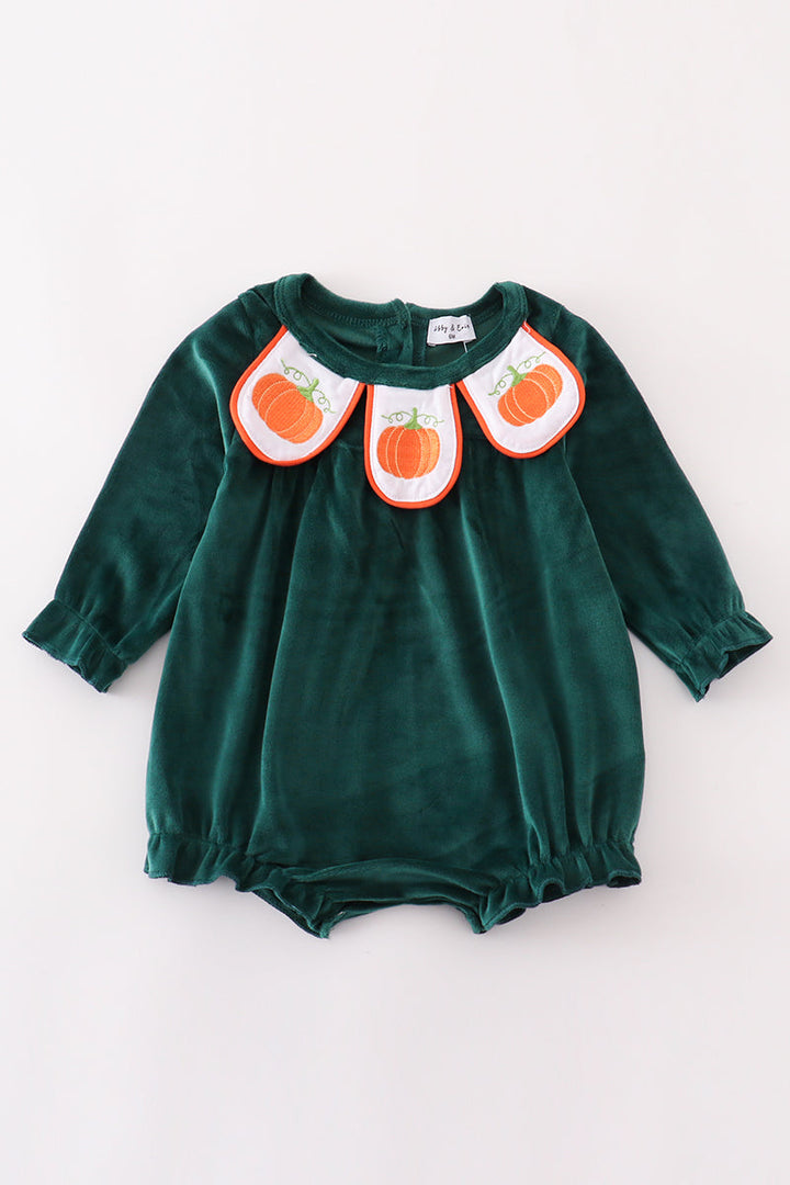 Forest Velvet Pumpkin Embroidery Girl Bubble