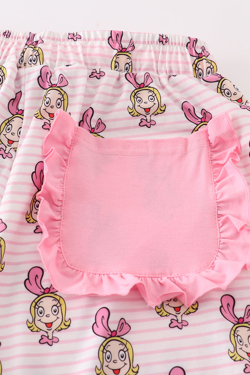 Pink Stripe Character Mom Pajamas Pants