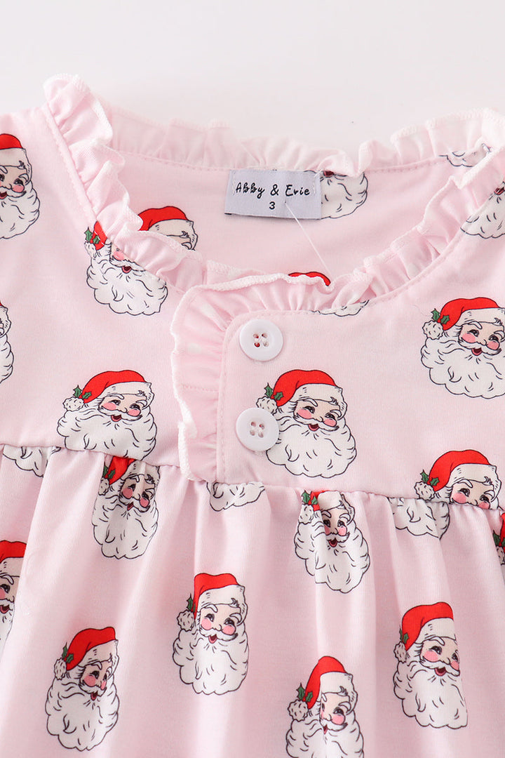 Pink Christmas Santa Claus Girl Pajama Gown