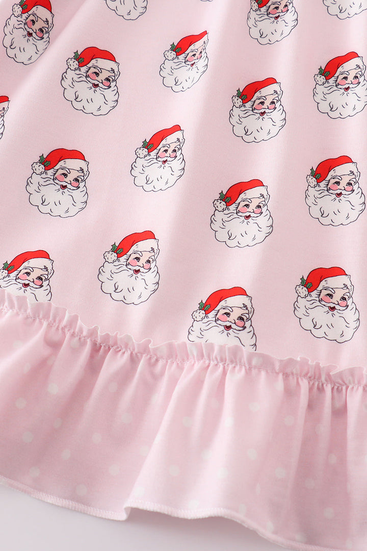 Pink Christmas Santa Claus Girl Pajama Gown