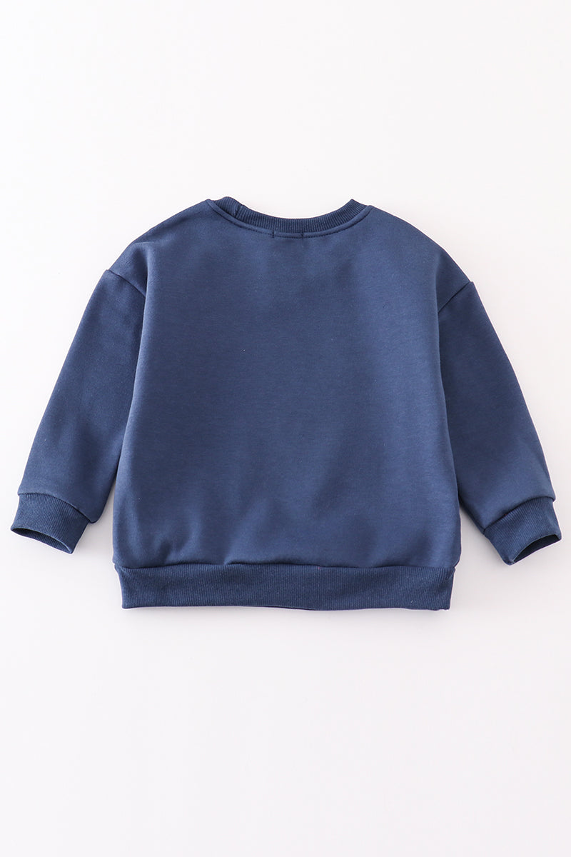 Navy Mama&mini Applique Fleece Mom&me Sweatshirt