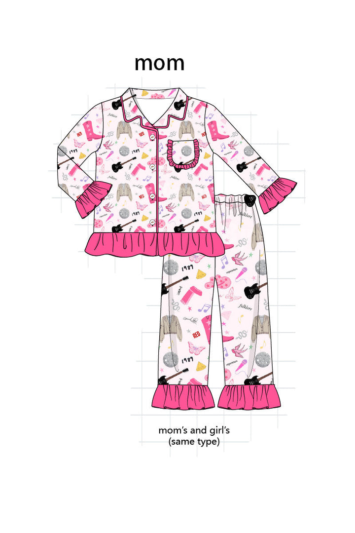 Magenta Music Fan Mom&me Pajamas Set