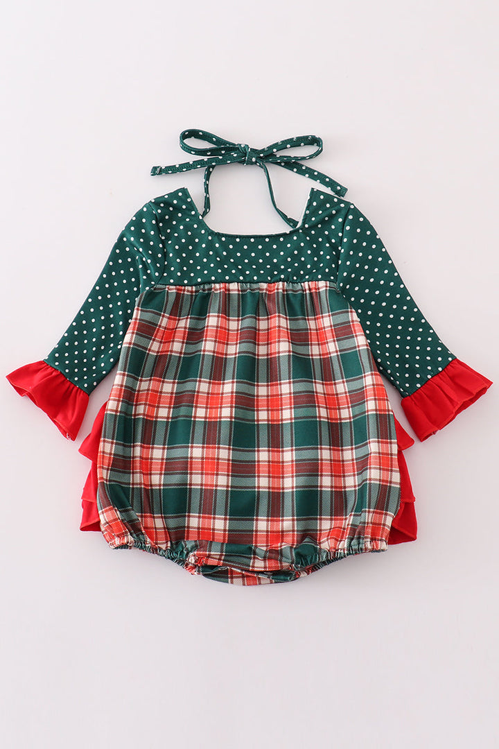 Forest Merry Christmas Plaid Girl Bubble