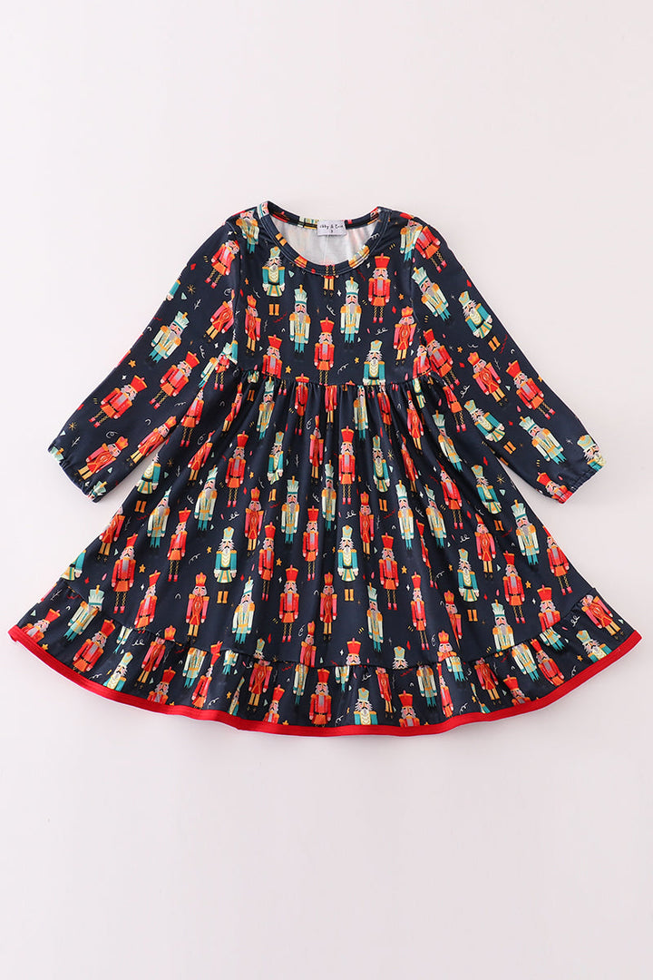 Black Nutcracker Print Dress