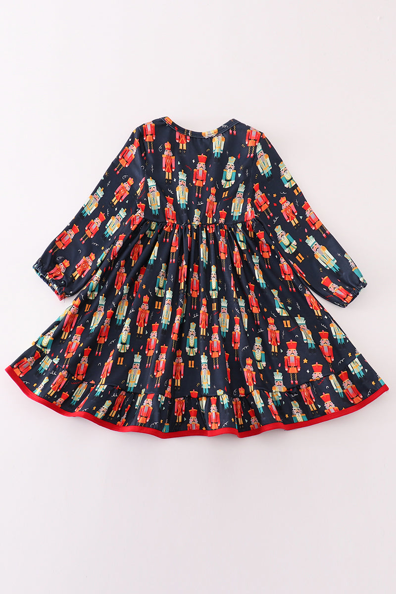 Black Nutcracker Print Dress