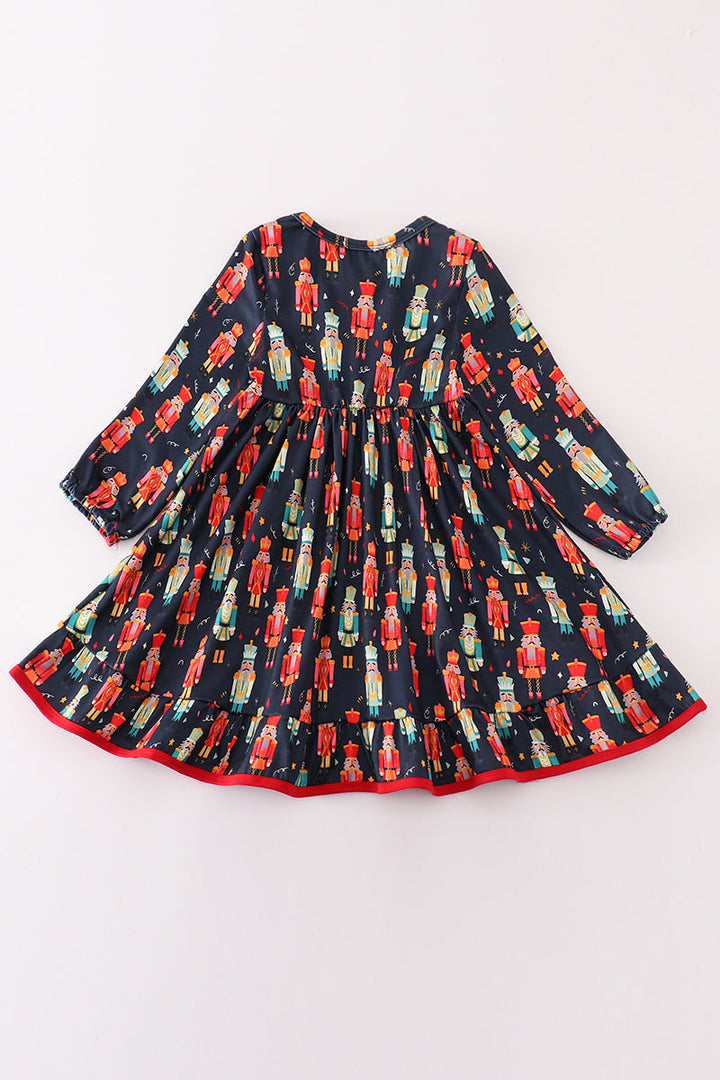 Black Nutcracker Print Dress