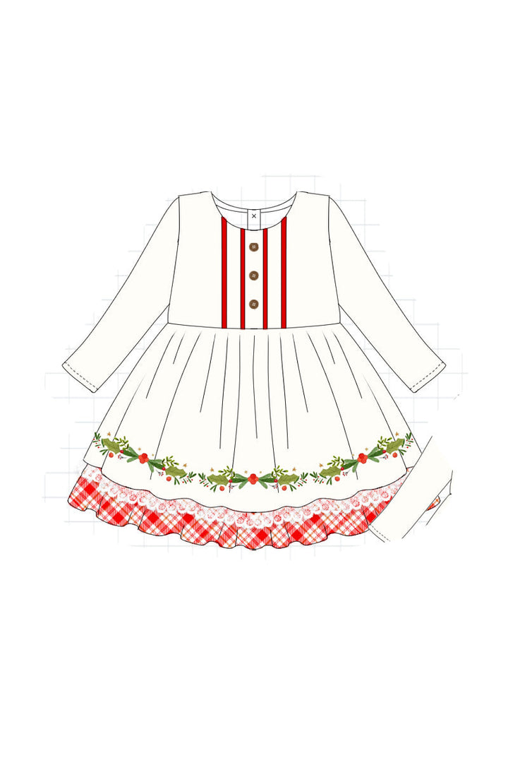 White Christmas Wreath Dress