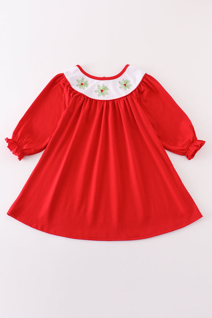 Red Christmas Holly Bishop Dress