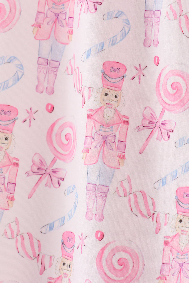 Pink Nutcracker Print Women Pajamas Pants