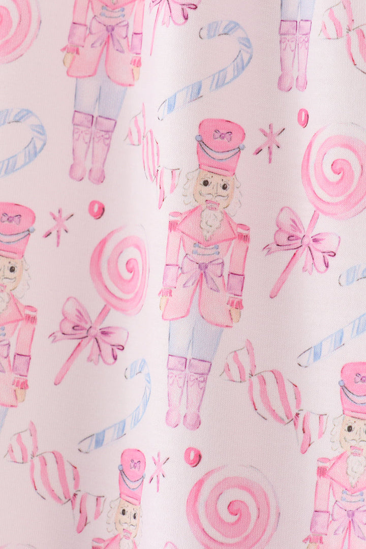 Pink Nutcracker Print Women Pajamas Pants