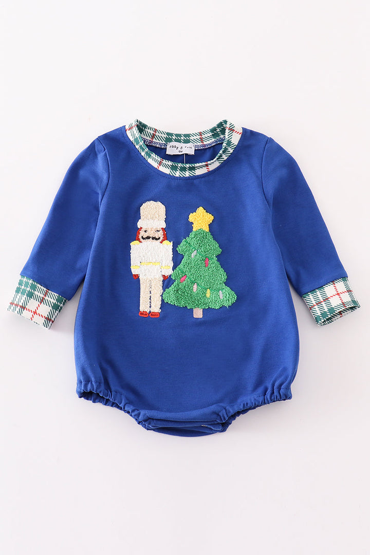 Blue Christmas Nutcracker French Knot Boy Bubble