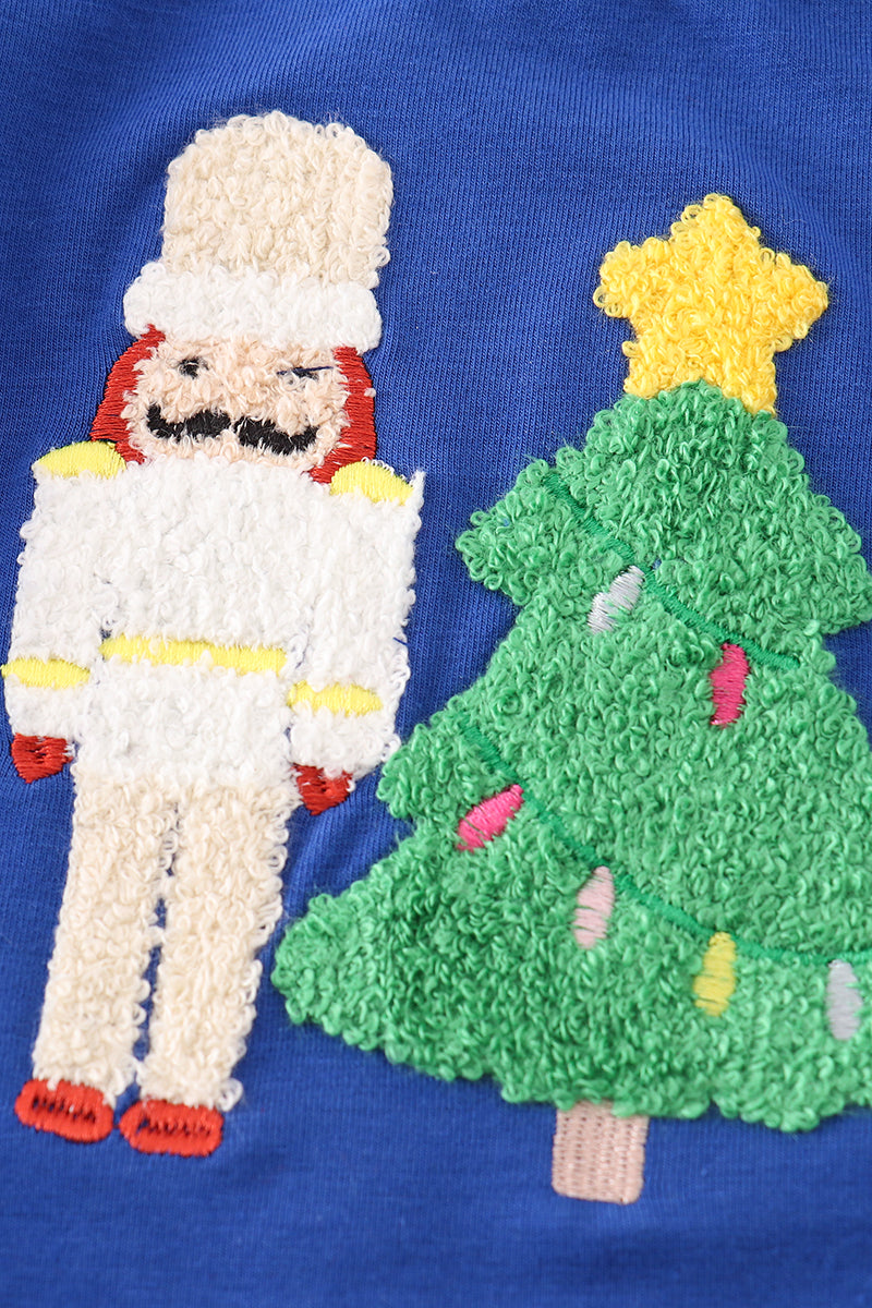 Blue Christmas Nutcracker French Knot Boy Bubble