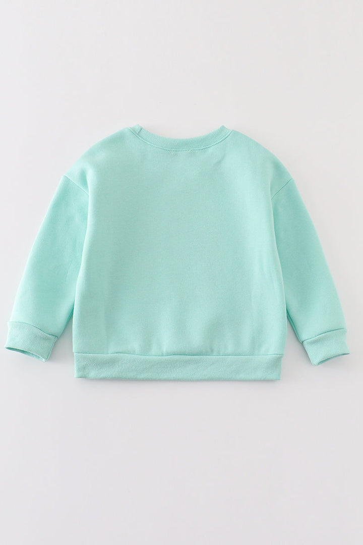 Mint Nutcracker Embroidery Mom&me Fleece Sweatshirt