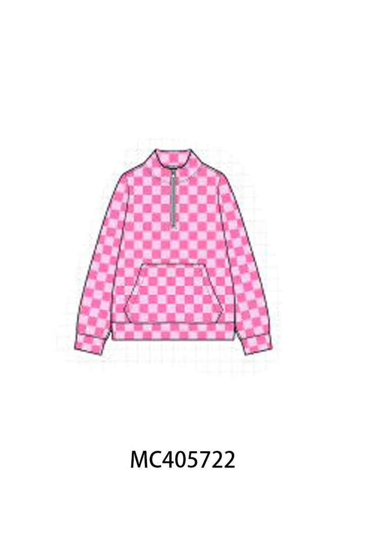 Pink Checkered Girl Pullover