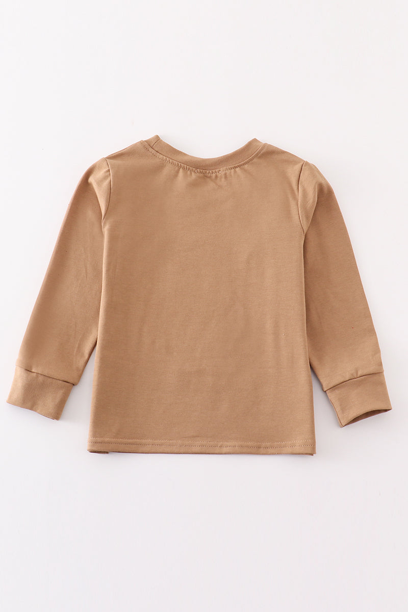 Brown Cow Applique Boy Top