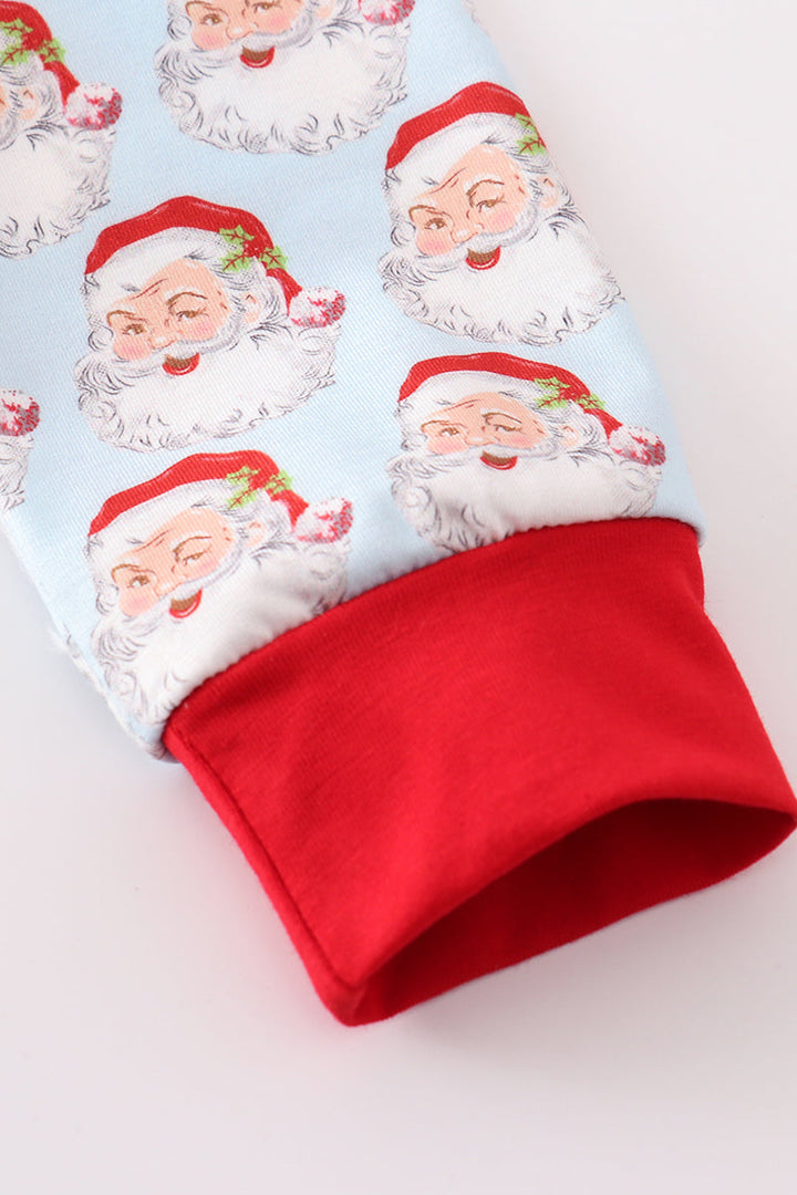 Blue Christmas Santa Claus Boy Pajamas Set