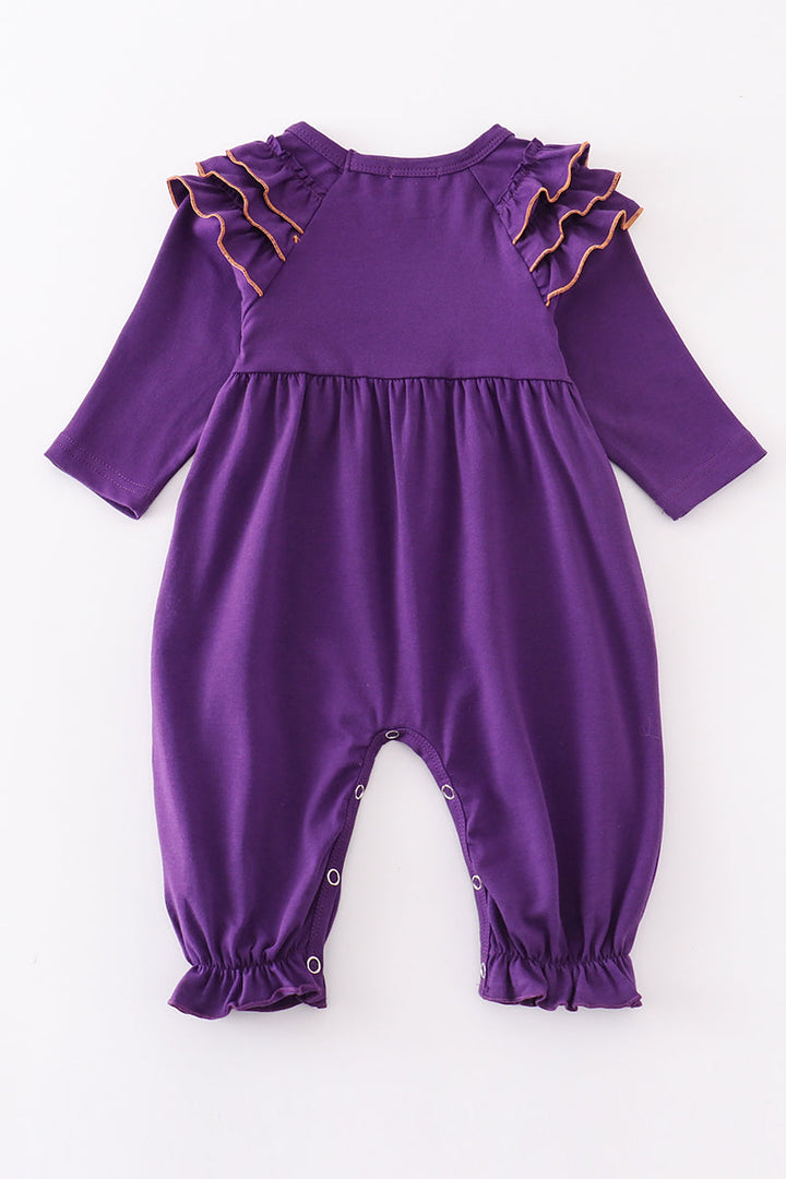 Purple Geaux Embroidery Girl Romper