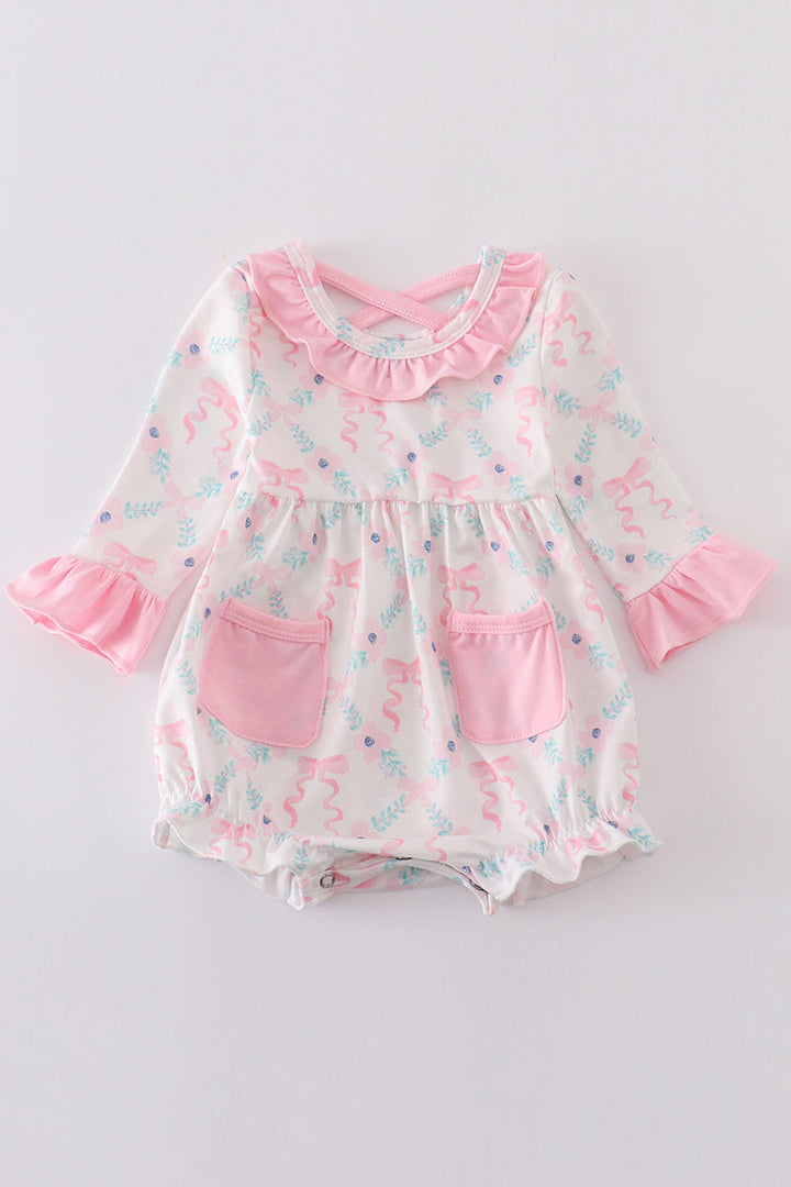 Pink Floral Ruffle Girl Bubble