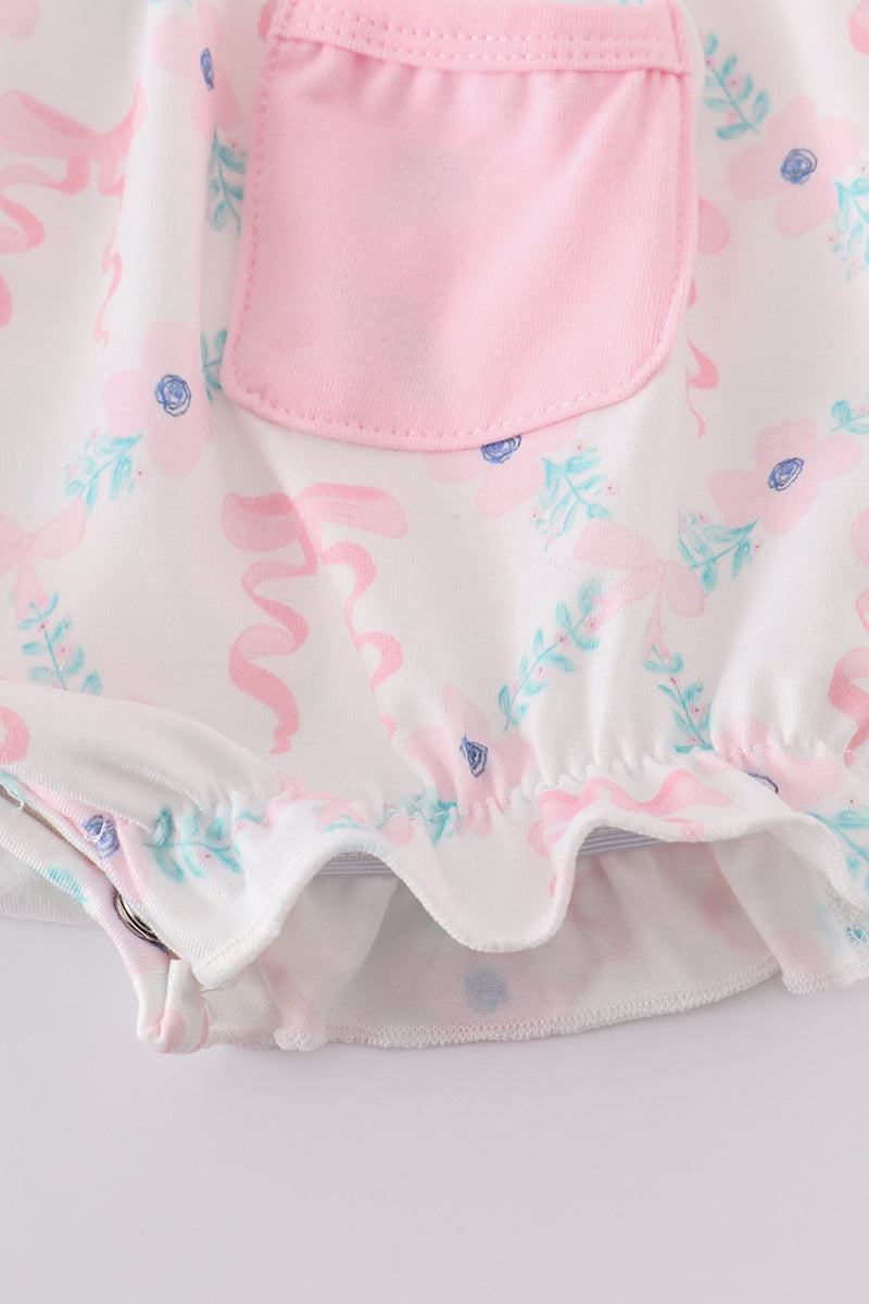 Pink Floral Ruffle Girl Bubble