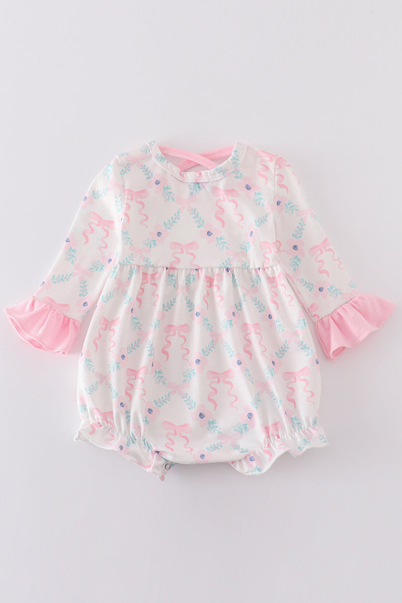 Pink Floral Ruffle Girl Bubble