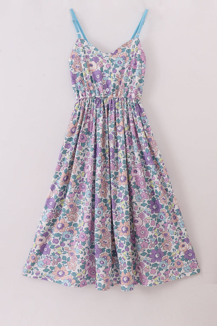 Purple Floral Women Dress