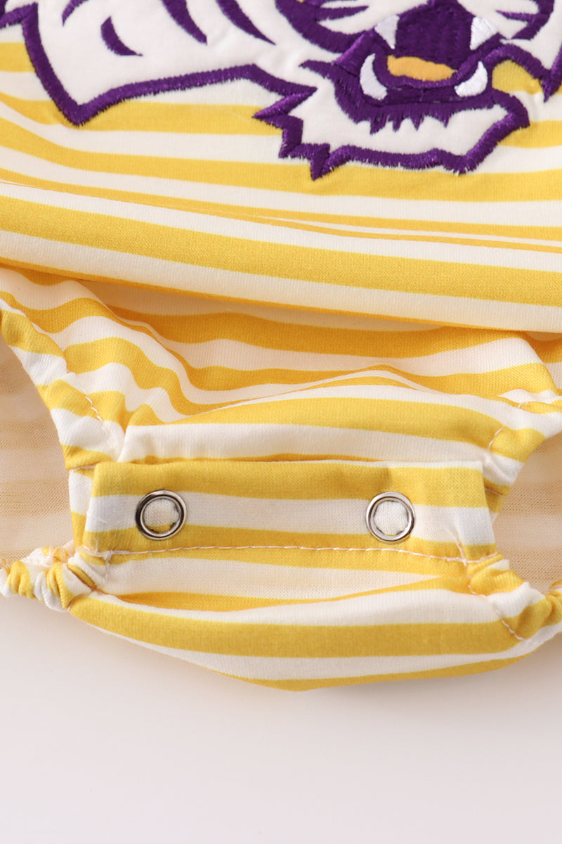 Yellow Tiger Embroidery Lsu Boy Bubble