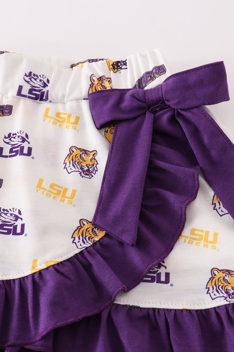 Yellow Tiger Applique Lsu Girl Set