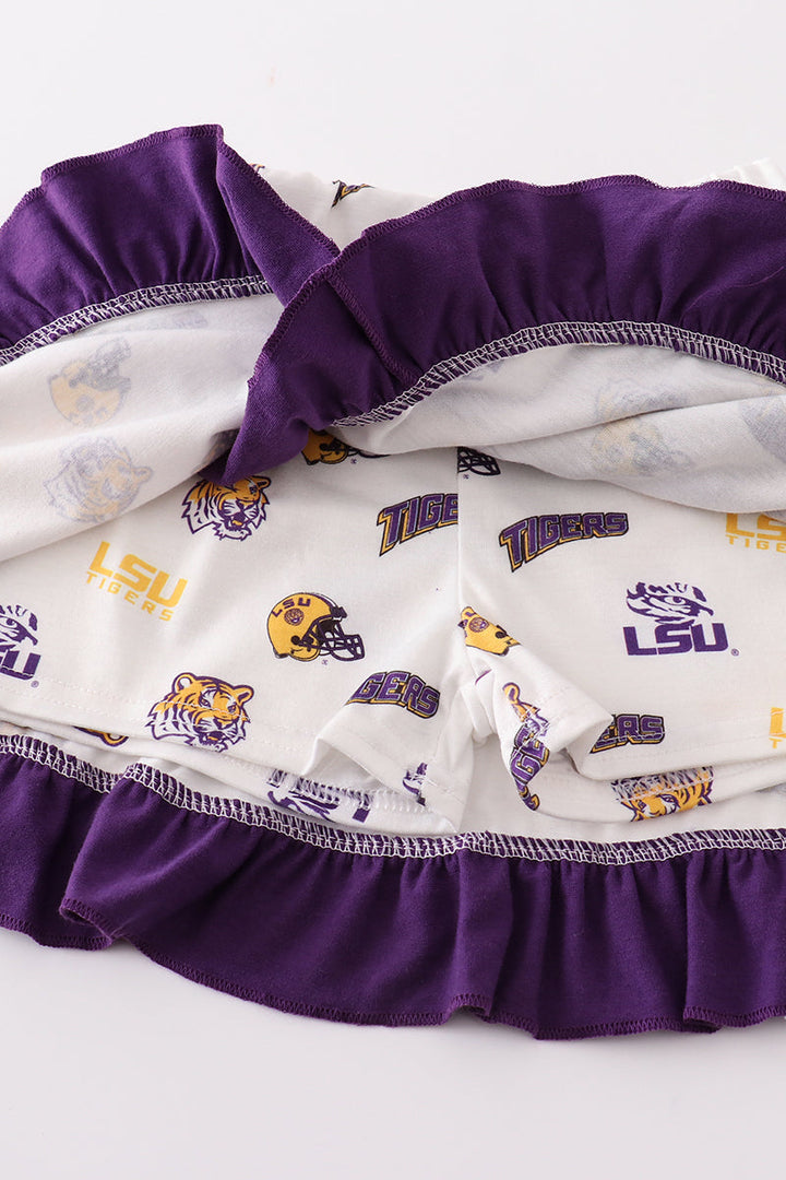 Yellow Tiger Applique Lsu Girl Set