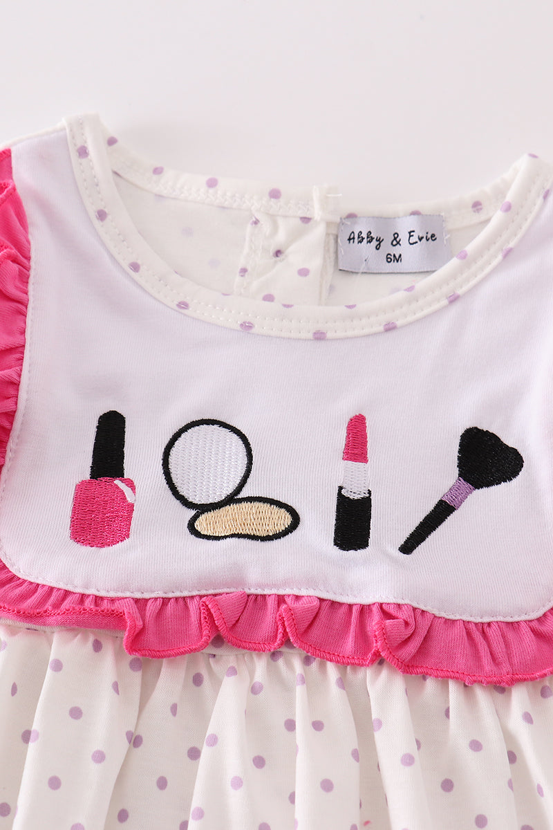 Rose Makeup Embroidery Girl Bloomer Set