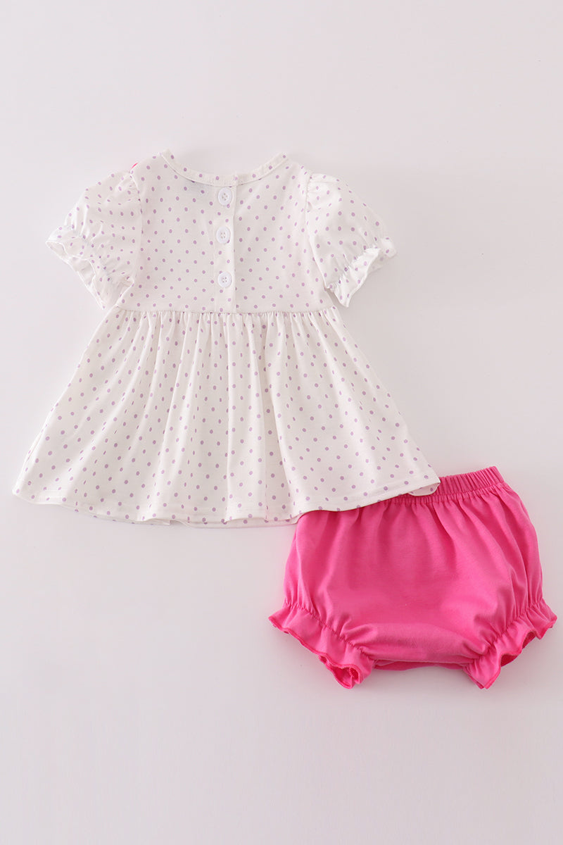 Rose Makeup Embroidery Girl Bloomer Set