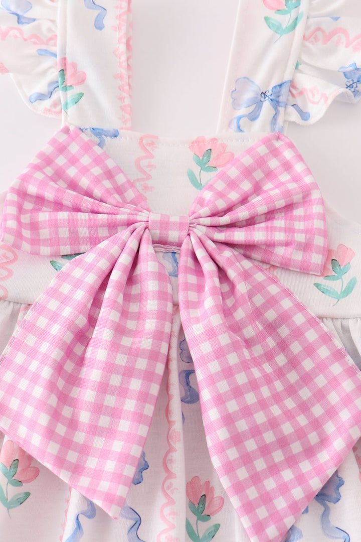 Floral Bow Girl Bloomer Set