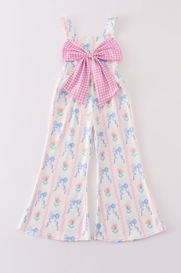 Floral Bow Girl Jumpsuit