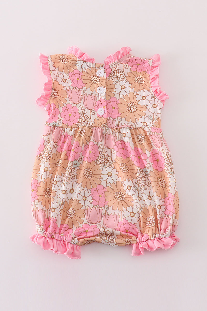 Retro Floral Ruffle Girl Bubble