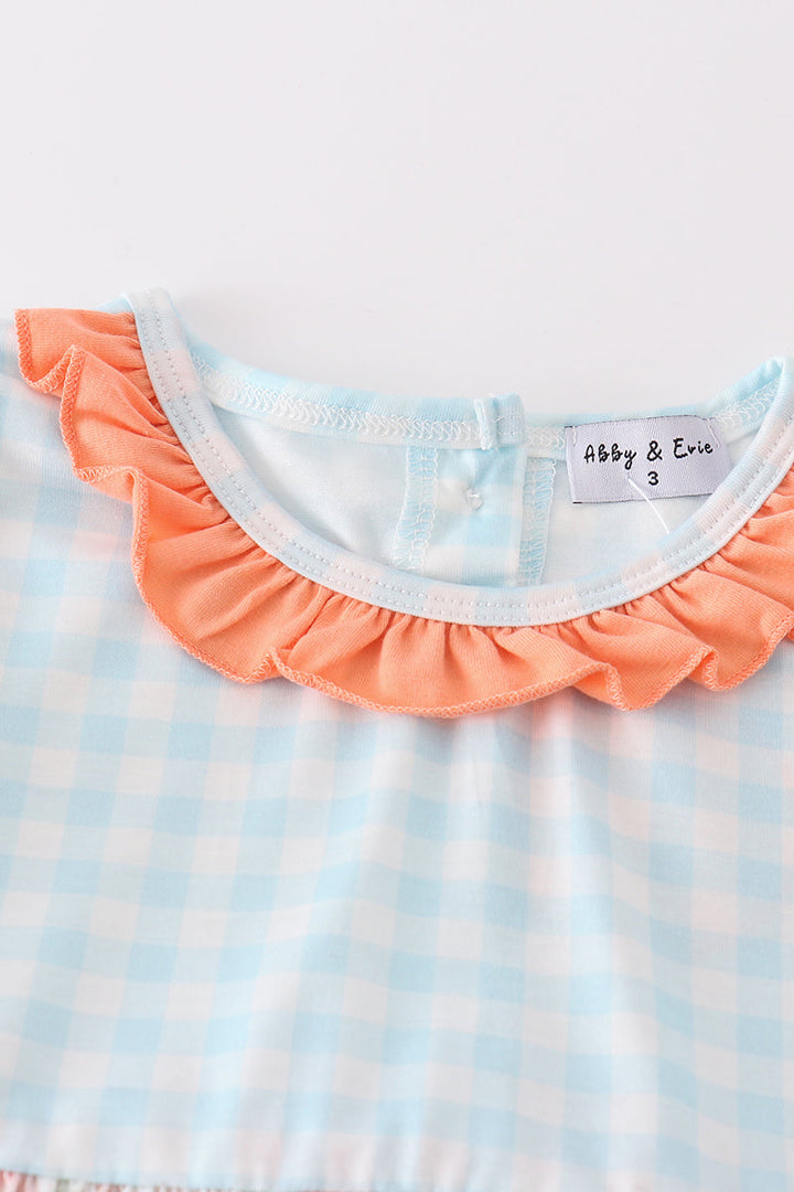 Floral Print Gingham Girl Set