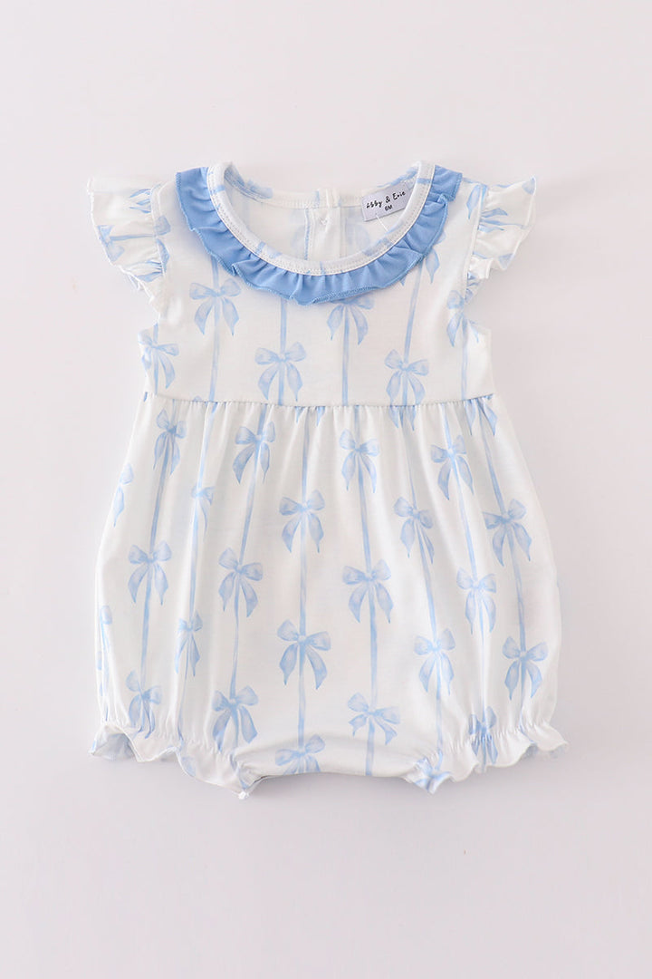 Blue Bow Ruffle Bubble