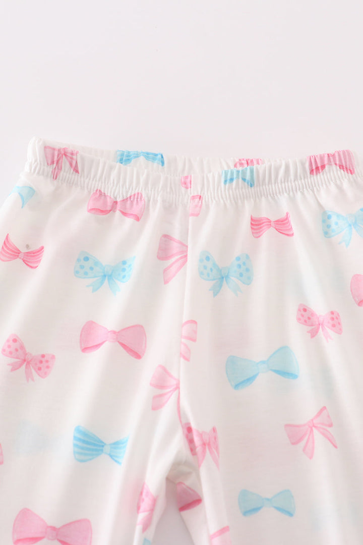 Pink Bow Print Girl Set