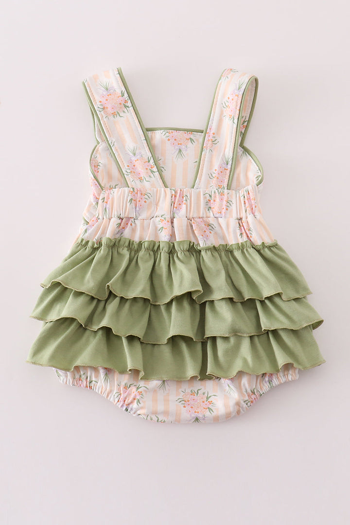 Sage Floral Print Girl Bubble