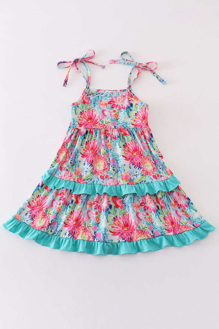 Tropical Bloom Print Mom&me Dress