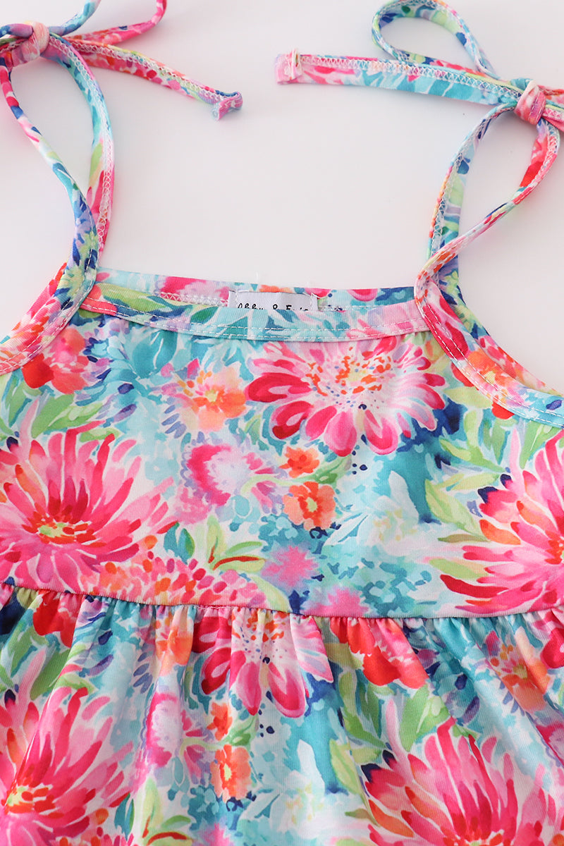 Tropical Bloom Print Mom&me Dress