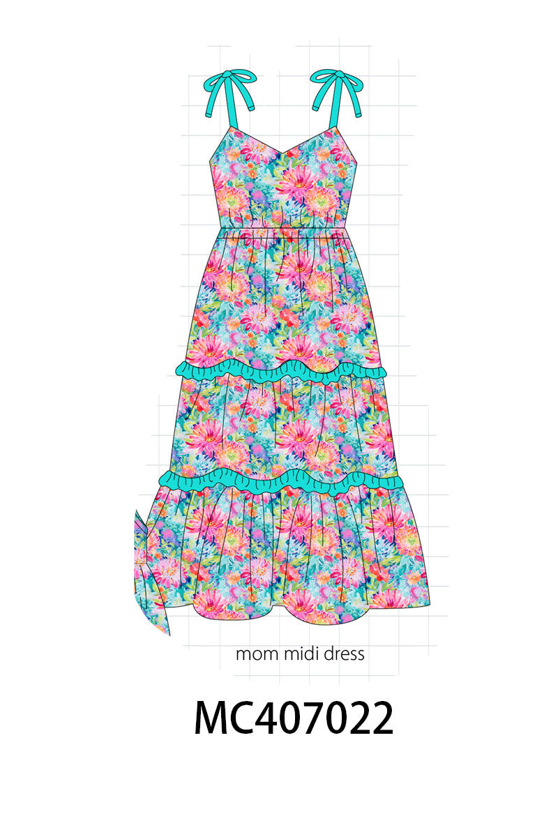 Tropical Bloom Print Mom&me Dress