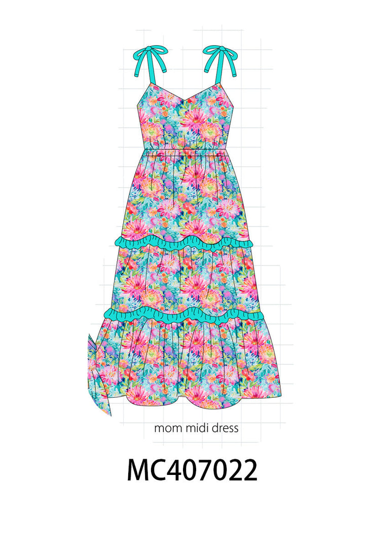 Tropical Bloom Print Mom&me Dress