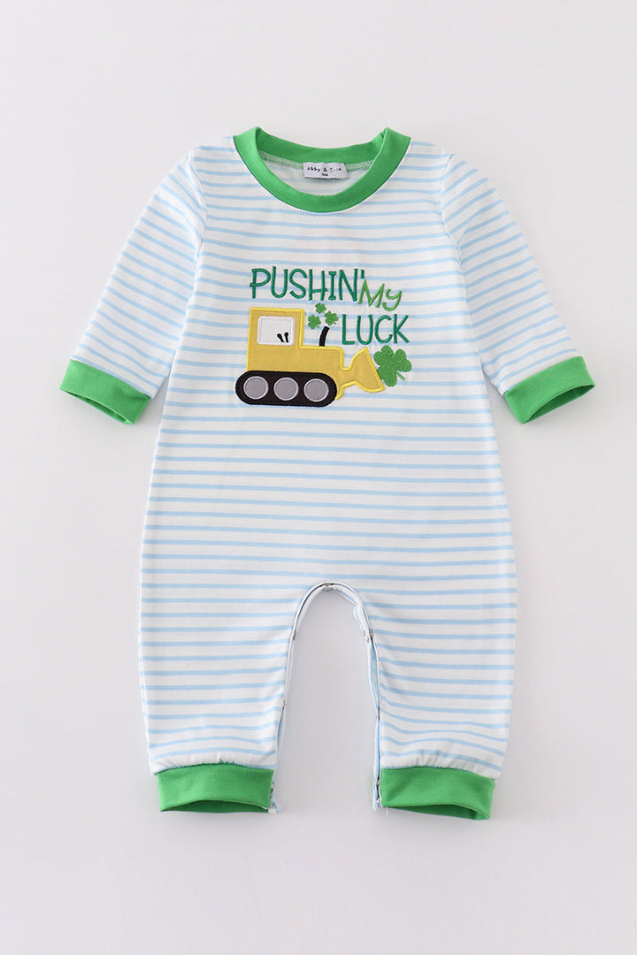 Green Clover Applique Boy Romper