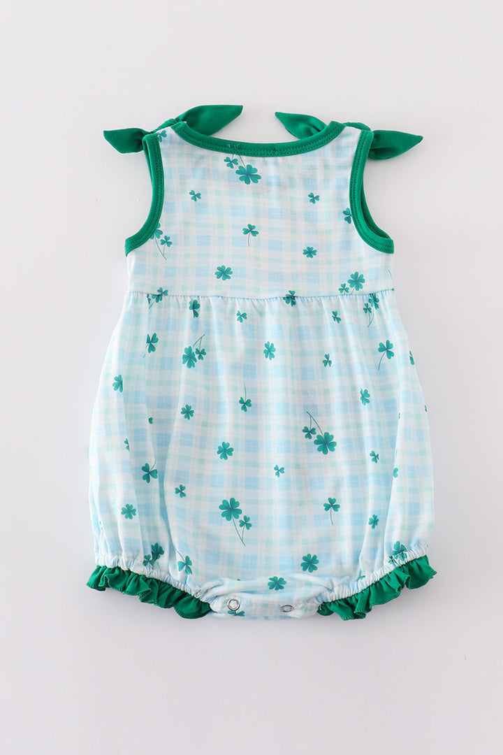 Green Lucky Clover Embroidery Girl Bubble