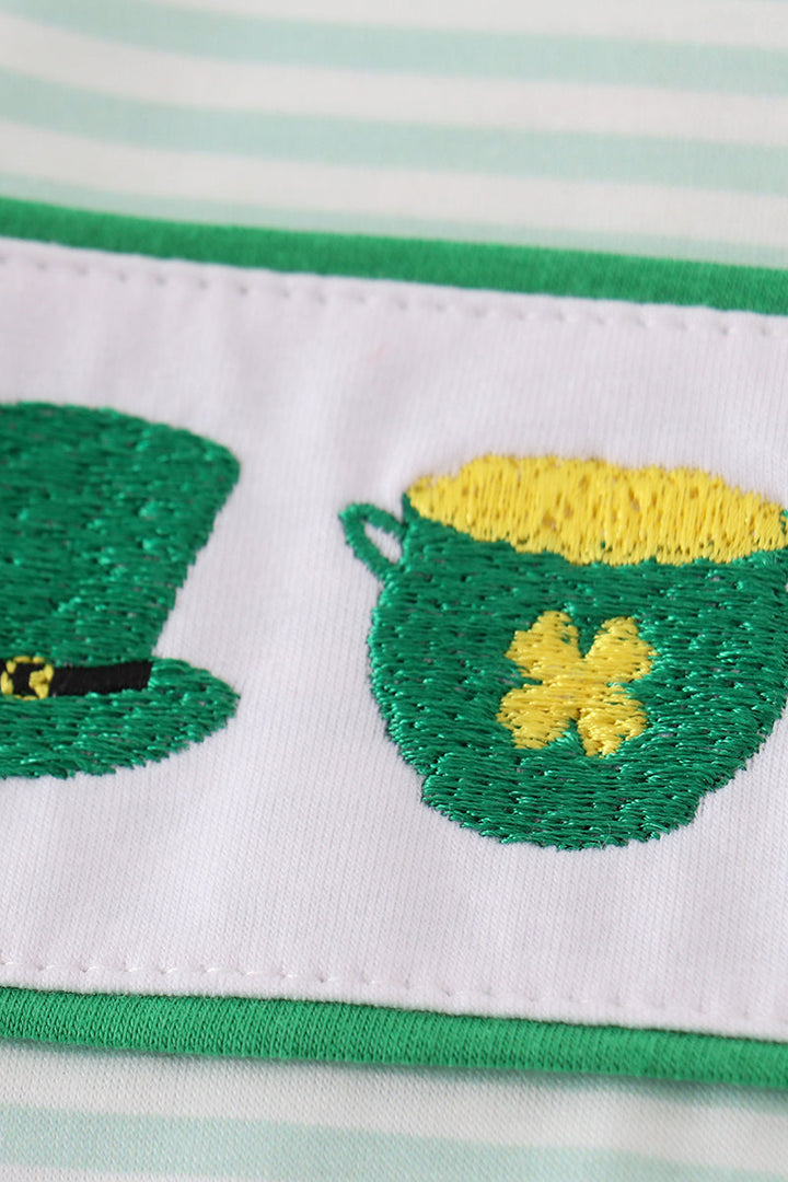 Green Lucky Clover Embroidery Boy Jonjon