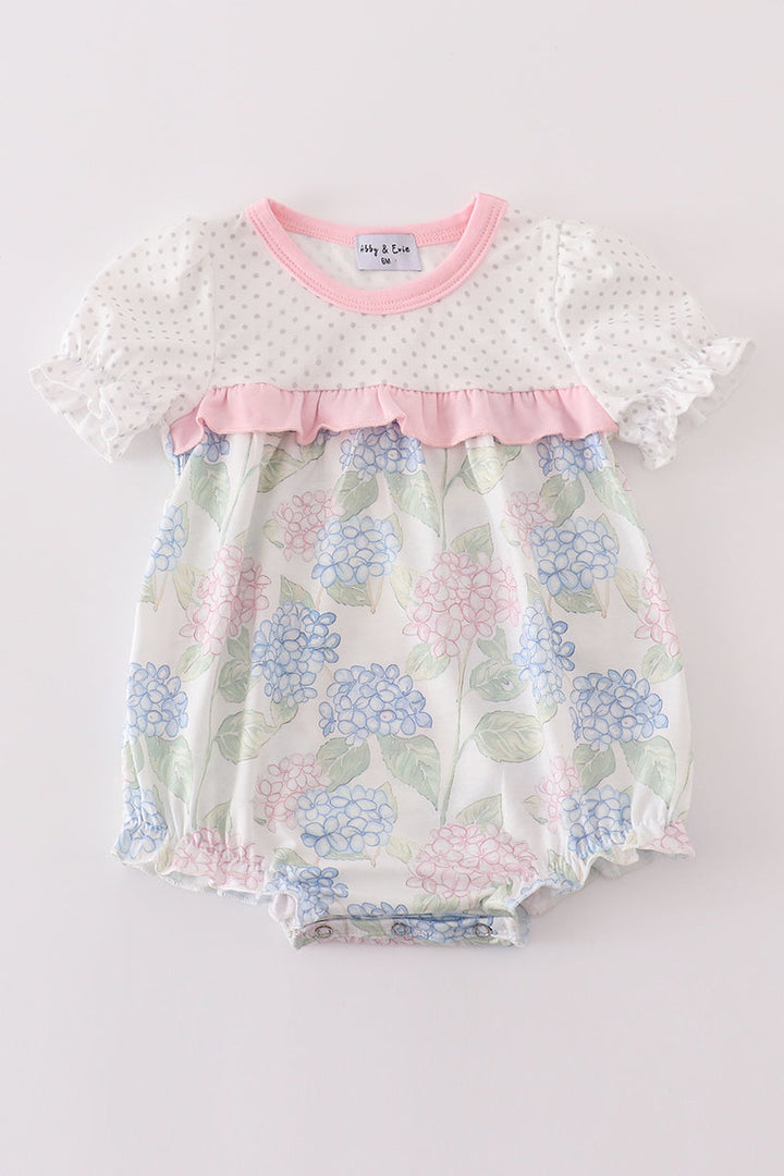 Pink Blossom Serenity Print Ruffle Bubble